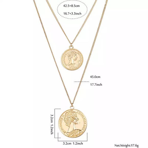 Double Layered Vintage Coins Necklace - Picture 5 of 5